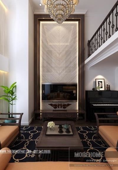 Bàn trà gỗ óc chó chung cư DUPLEX Hà Đô