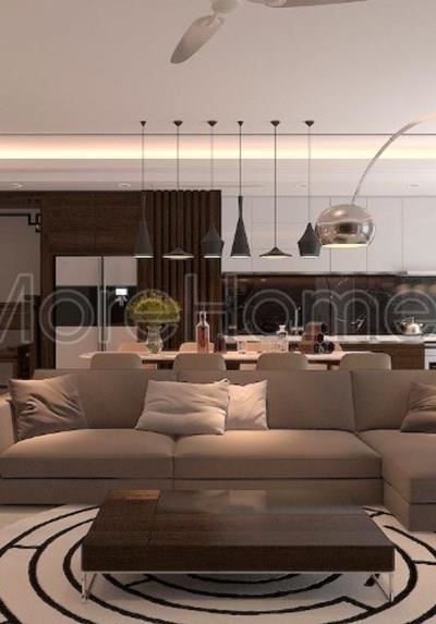 Thiết kế bàn trà gỗ óc chó tại chung cư hiện đại Timescity