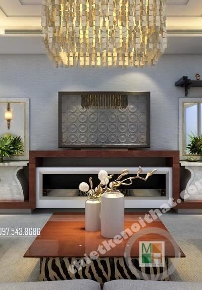 Bàn trà gỗ óc chó tại chung cư VinHome 56 Nguyễn Chí Thanh