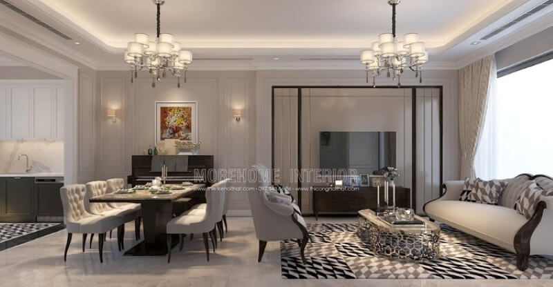 Mẫu thiết kế nội thất biệt thự Imperia Garden đẹp Mẫu nội thất biệt thự tân cổ điển