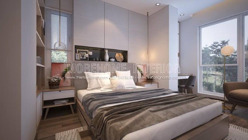 Đối với phòng ngủ master việc đặt thêm một chiếc đôn sofa cũng sẽ làm cho căn phòng thêm đẳng cấp.