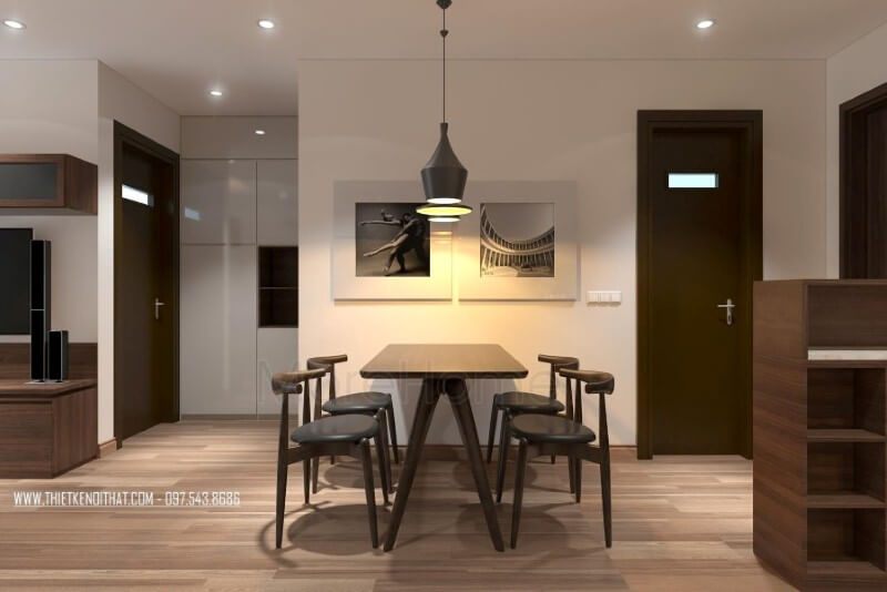 Thiết kế nội thất phòng ăn chung cư phong cách hiện đại