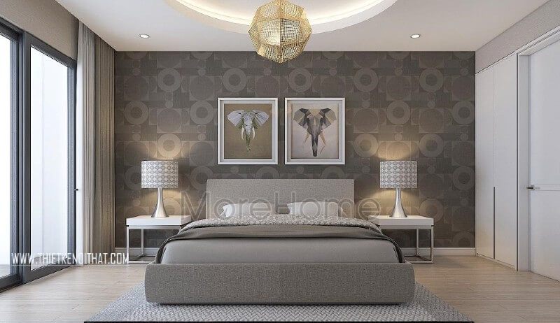 Mẫu giường ngủ hiện đại chung cư được coi như là điểm nhấn ấn tượng