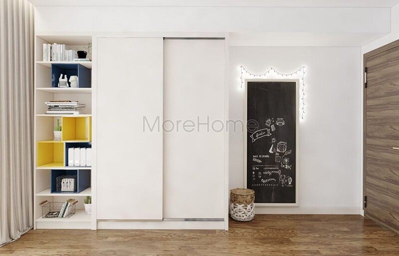 Thiết kế tủ âm tường đẹp
khiến không gian căn phòng trở nên rộng rãi hơn rất nhiều. Gam màu trắng phù hợp với mọi độ rộng hẹp của không gian, làm sáng bừng cả một góc phòng