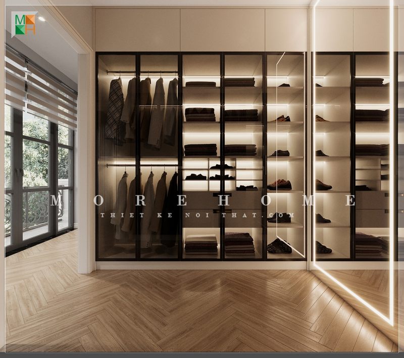 Ấn tượng với mẫu thiết kế phòng thay đồ hiện đại đẹp tinh tế và ấn tượng cho không gian sống của mỗi gia đình.