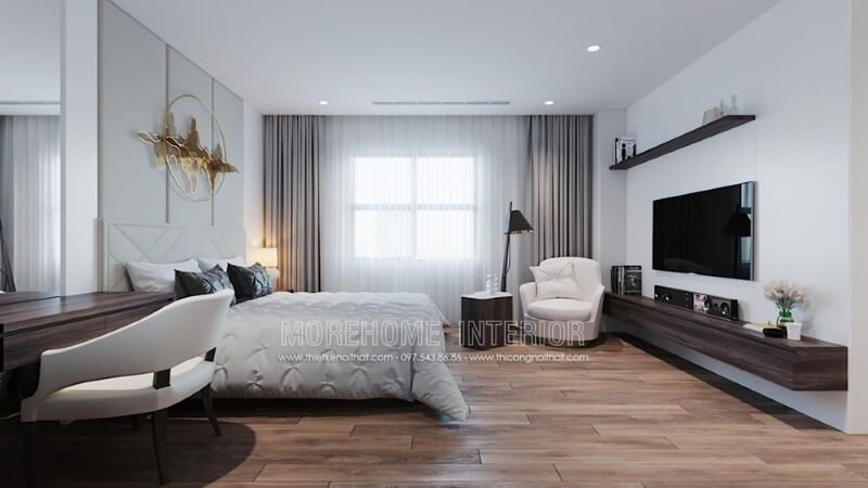 Chọn một sàn gỗ đẹp cho phòng ngủ có vân gỗ ấn tượng.